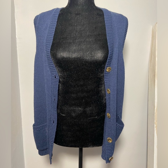 Appleseed's Sweaters Appleseeds Petite Womens Navy Blue Cardigan